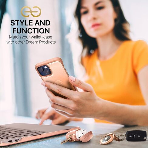 حافظة محفظة Dreem Fibonacci iPhone 15 / حافظة 2 في 1 مقاومة للصدمات ومحفظة جلدية نباتية قابلة للفصل، متوافقة مع MagSafe، حماية RFID [شوكولاتة] in Kuwait