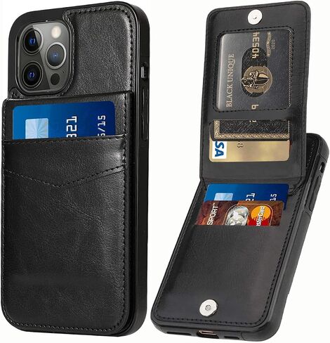 Leather Wallet Case for iPhone 12 Wallet Case and iPhone 12 Pro Wallet Case with Credit Card Holder 6.1 inch (Blue) in Kuwait