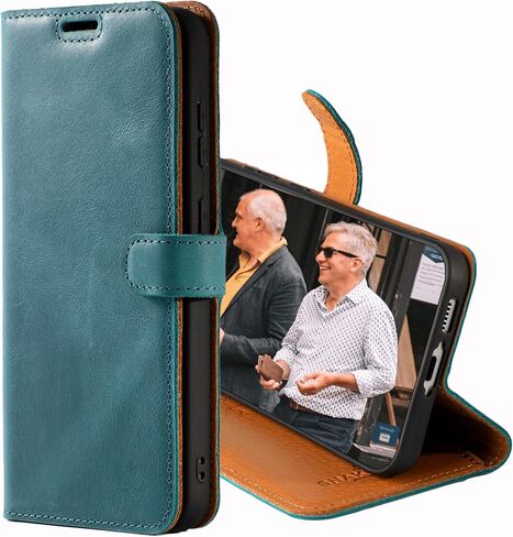 Snakehive Leather Wallet for Samsung Galaxy S23 FE 5G - Real Leather Wallet Phone Case - Genuine Leather with Viewing Stand and 3 Card Holder - Flip Folio Cover with Card Slot (Brown) in Saudi Arabia