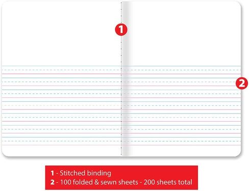 Better Office Products Primary Journal, Hardcover, Primary Composition Book Notebook - Grades K-2, 100 Sheet, One Subject, 9.75" x 7.5", Blue Cover-6 Pack in Saudi Arabia