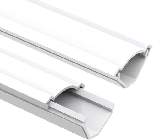 خافي عيوب سلك الزاوية، غطاء سلك خافي عيوب قناة قناة القناة، طقم خافي عيوب زاوية الكابل 125.6 بوصة، قناة إدارة كابلات قناة زاوية قابلة للطلاء، أداة إخفاء سلك زاوية الحائط - 8 × طول 15.7 in Kuwait