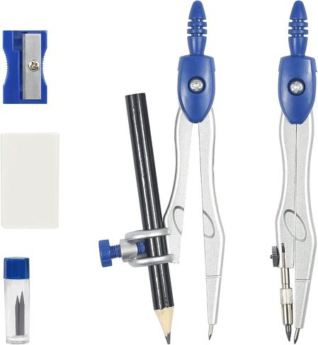 10 Pieces Math Geometry Kit Set Student Supplies with Shatterproof Storage Box,Includes Rulers,Protractor,Compass,Eraser,Pencil Sharpener,Lead Refills,Pencil,for School and Drawings（Green） in Saudi Arabia