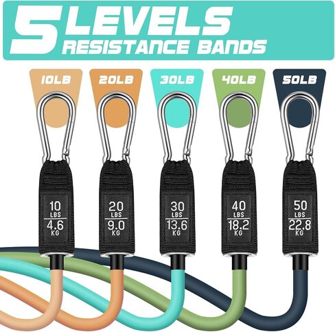 مجموعة أربطة مقاومة - أربطة تدريب للرجال والنساء، أربطة تمرين بمقبض، مرساة باب، أشرطة كاحل للساقين، أربطة مرنة للعلاج الطبيعي، في اللياقة البدنية المنزلية، معدات تدريب القوة in Kuwait