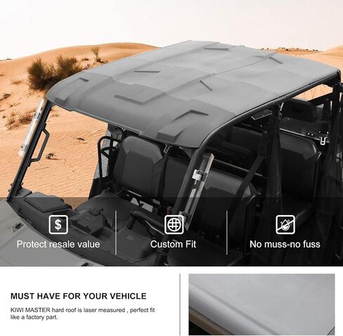 سقف رياضي KIWI MASTER Poly Crew متوافق مع ملحقات Polaris Ranger Crew XP 1000 لعام 2017-2024، سطح صلب أسود طراز OEM # 2889223 in Saudi Arabia