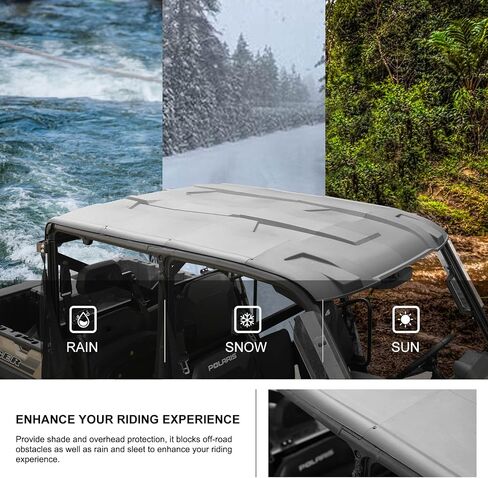 سقف رياضي KIWI MASTER Poly Crew متوافق مع ملحقات Polaris Ranger Crew XP 1000 لعام 2017-2024، سطح صلب أسود طراز OEM # 2889223 in Saudi Arabia