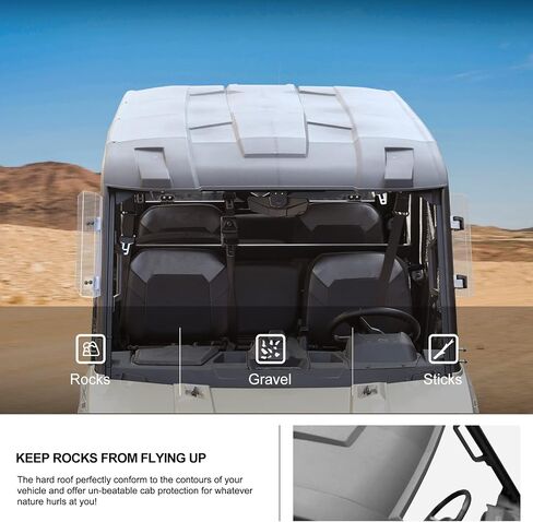 سقف رياضي KIWI MASTER Poly Crew متوافق مع ملحقات Polaris Ranger Crew XP 1000 لعام 2017-2024، سطح صلب أسود طراز OEM # 2889223 in Saudi Arabia