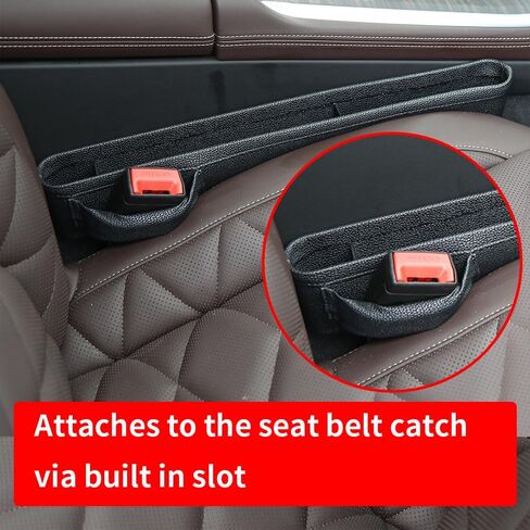 Car Seat Gap Filler Leather Car Seat Organizer Front Seats Car Adjustable Gap Filler for Phones, Glasses, Keys, Cards (2pcs Beige) in Saudi Arabia