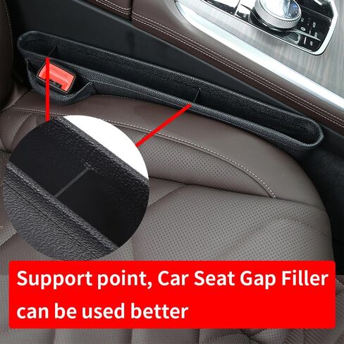 Car Seat Gap Filler Leather Car Seat Organizer Front Seats Car Adjustable Gap Filler for Phones, Glasses, Keys, Cards (2pcs Beige) in Saudi Arabia