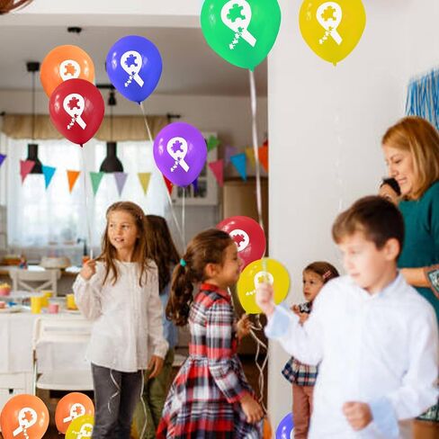 120 Pcs Autism Awareness Ribbon Latex Balloons Autism Awareness Decorations Colorful Autism Balloons for Yard Garden Outdoor Decor Autism Awareness Day Supplies in Saudi Arabia