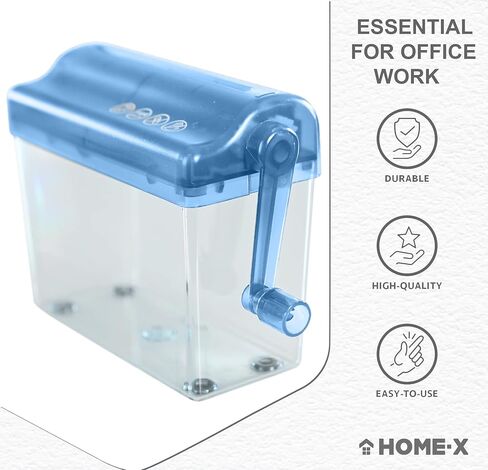 جهاز تمزيق المستندات الورقية من HOME-X، مستلزمات المكتب والتدريس، أداة تقطيع الورق اليدوية، أدوات قطع الورق للمنزل والمكتب - أزرق in Kuwait