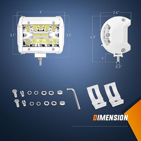 Nilight Marine LED Light Pods Navigation Lights 2PCS 4 بوصة White Spot Flood Combo Ponton Boat Deck Dock Lights للصيد الليلي T-top Stern Yacht Port الشراعية الشاحنات الجرارات، ضمان لمدة عامين in Saudi Arabia