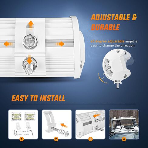 Nilight Marine LED Light Pods Navigation Lights 2PCS 4 بوصة White Spot Flood Combo Ponton Boat Deck Dock Lights للصيد الليلي T-top Stern Yacht Port الشراعية الشاحنات الجرارات، ضمان لمدة عامين in Saudi Arabia
