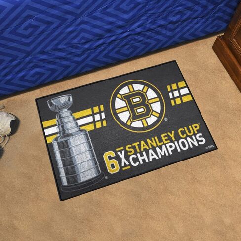 FANMATS 10491 Boston Bruins Starter Mat Accent Rug - 19in. x 30in. | Sports Fan Home Decor Rug and Tailgating Mat in Saudi Arabia