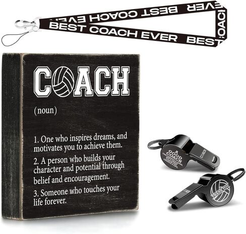 هدايا مدرب الكرة الطائرة، صافرة الكرة الطائرة للمدربين، علامة صندوق خشبي للمدرب، صافرة الطوارئ شكرًا لك هدايا المدرب للرجال والنساء والمدرسين والحكام الرياضيين في المنزل، مدرب يؤمن بهم أولاً in Kuwait