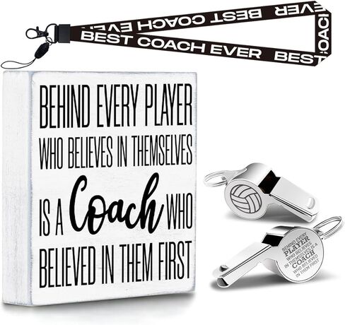 هدايا مدرب الكرة الطائرة، صافرة للمدربين، صافرة الطوارئ، علامة صندوق خشبي أبيض، هدايا مدرب ملهمة للرجال والنساء والمدرسين والحكام الرياضيين في المنزل، مدرب آمن بهم أولاً. in Kuwait