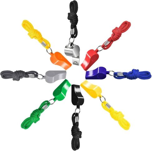 Pilarmuture Plastic Whistles, Multicolor Sports Whistles with Lanyard, Loud Crisp Sound Whistle Bulk Ideal for Coaches, Referee, Lifeguard, School, Soccer, Emergency(8 Pcs) in Saudi Arabia