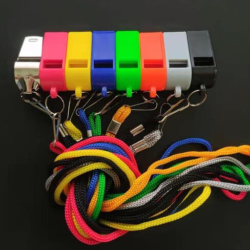 Pilarmuture Plastic Whistles, Multicolor Sports Whistles with Lanyard, Loud Crisp Sound Whistle Bulk Ideal for Coaches, Referee, Lifeguard, School, Soccer, Emergency(8 Pcs) in Saudi Arabia