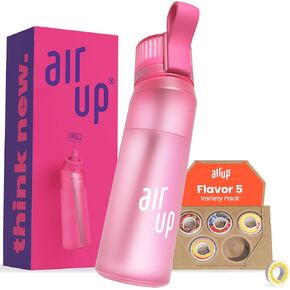 air up® water bottle (22 oz) for school, sports, gym | includes 5 scent pods & straw | flavored bottle in green – also for kids, boys, girls | no calories, sugar-free and suitable for carbonation
