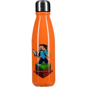 Paladone Minecraft Reusable Aluminium Water Bottle with Screw-Top Lid, 600 ml (20 fl oz), Officially Licensed Gaming Drinkware for Travel, School and Office