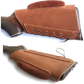 Genuine Leather Buttstock Cover Sleeve Suede Padded Cheek Rest Long Range Shooting