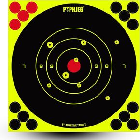 Bright Fluorescent Yellow Adhesive Splatter Shooting Targets 8x8 Inches (25/50 Pack)