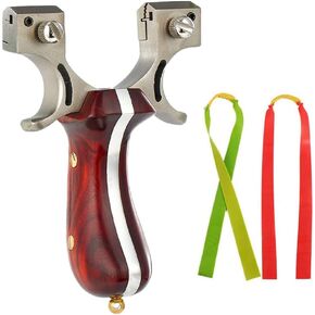 Huntingdoor Slingshots for Hunting Metal Slingshot Professional Steel and Wood Slingshot with Removable Sights and 2X Rubber Bands Classic High Velocity Powerful Outdoor Catapult (Wolf)