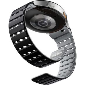 Magnetic Silicone Band Compatible with Samsung Galaxy Watch 7 6 5 4 FE 40mm 44mm/for Galaxy Watch 6 4 Classic 43mm 47mm 42mm 46mm/Watch 5 Pro 45mm, 20mm No Gap Sport Strap for Men Women