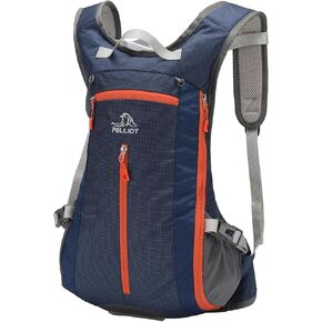 Hiking Daypack Backpack 15L Lightweight Expandable Travel Day Pack Outdoor Back Pack for Women Men Black