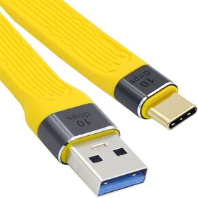 cablecc Yellow 10Gbps USB 3.1 Type C Male to USB3.0 Type A Male Flat Slim FPC Data Cable for Laptop & Phone in Saudi Arabia
