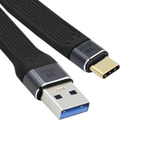 cablecc Yellow 10Gbps USB 3.1 Type C Male to USB3.0 Type A Male Flat Slim FPC Data Cable for Laptop & Phone