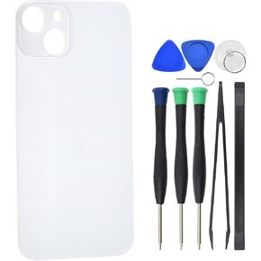 White Back Glass Replacement for iPhone 13 with pre-cut adhesive