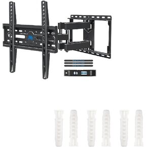 Mounting Dream MD2380 Full Motion TV Wall Mount with Swivel and Tilt for 32-65 inch TV, VESA 400x400mm and MD5751 Concrete Wall Anchors for TV Wall Mount Installation 6pcs