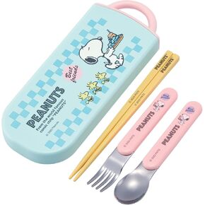 Skater Peanuts Utensil Set - Includes Reusable Fork, Spoon, Chopsticks and Carrying Case - Authentic Japanese Design - Durable, Dishwasher Safe