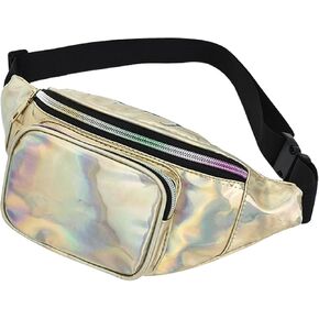 eYLun Women Fanny Pack Belt Bag Crossbody Waist Bag Bum Bag Waterproof Traveling Waist Bag Pack Gold
