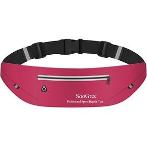 Men Women Slim Running Belt Fanny Pack,Zipper Waterproof Running Waist Pack,Ultra Light Reflective Phone Holder,Sport Workout Exercise Belt Bag for Running Walking Cycling Camping Gym (GSP1198-Black)