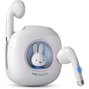 MIPOW x Miffy 2025 New Model BT5.3 Wireless Earbuds | Bunny Design IPX7 | 36H Playtime w/Case | AI ENC Noise Canceling | Sport/Work Earphones (Sky Blue)