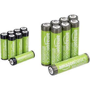 Amazon Basics High-Capacity NiMh Rechargeable Batteries, 8 AAA (850 mAh), and 8 AA (2000 mAh), Pre-Charged, Pack of 16