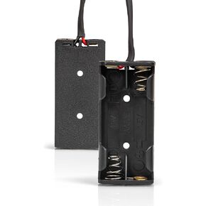 Triple-A Battery Connectors, 2 Slot Hard-Shell AAA Battery Holders with Insulated Wire Leads - 2 Pieces
