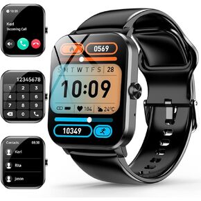 Watch Smart Watch ، 1.85 "ساعة ذكية للرجال للنساء (الإجابة/إجراء مكالمة) ، معدل ضربات القلب ، شاشة النوم ، عداد الخطى ، تعقب النشاط ، ساعة اللياقة البدنية IP68 لـ Android IOS (بوصة ، 1.85)