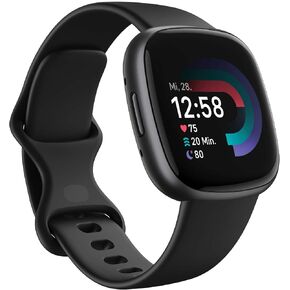 Fitbit Versa 4 Health & Fitness Smartwatch with GPS, 24/7 Heart Rate, Sleep Tracking, Workout Modes, Built-in Alexa, Water Resistant, 6+ Day Battery Life - Black (Pink Sand/Copper Rose)
