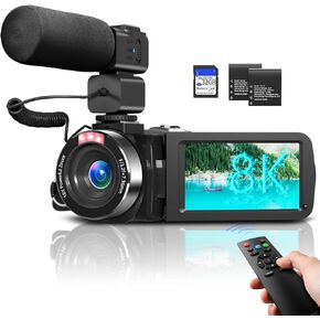 VETEK 8K Camcorder Video Camera HD 48MP 18X Digital Zoom Vlogging Camera with IR Night Version for YouTube, 3.0" LCD Touch Screen Camcorder with WiFi, 32GB SD Card, Microphone and Two Batteries