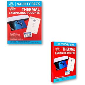 5MIL Thermal Laminating Pouches (100 Count) 9x11.5 inch and 5MIL Thermal Laminating Pouches (125 Variety Count)