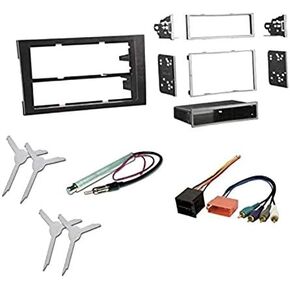 ASC Audio Premium Car Stereo Install Dash Kit, Wire Harness, and Antenna Adapter for Audi A4 (2002-2005) w/Symphony System - Black, Single/Double Din, Physical Controls, Passenger Car