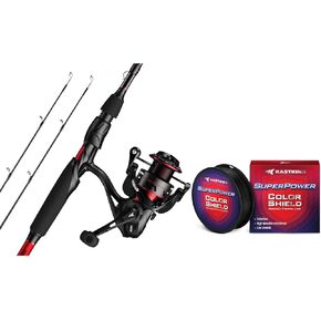 KastKing Royale Legend II Spinning Fishing Combos, 7'0'' M Twin Tips Rod, Size 3000, KastKing Superpower ColorShield Braided Fishing Line, Black, 30LB, 150Yards