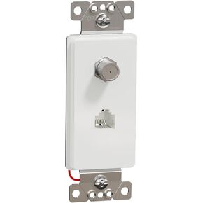 Square D بواسطة Schneider Electric Square D X Series مجموعة RJ 11 Telephone Jack Catv F حزام ديكور Coupler ، قياسي ، أبيض غير لامع
