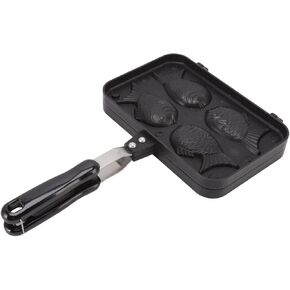 Acouto Taiyaki Fish shaped Cake Cast Iron Waffle Maker Double Baking Pan Bread Maker Double Pan Home Cooking Fish shaped Hot Cake Maker Non Stick Coated Cooking Plates