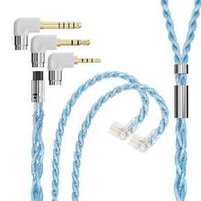 ARTTI A2 NOVA IEM Earphone Cable 2.5/3.5/4.4mm 3in1 Plug Detachable Earbuds Upgraded Cable, Replacement Cable for Audiophile Musician(QDC Right Angle Plug)