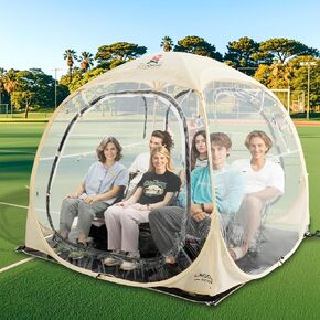Sports Tent Pop Up Shelter - Instant Pod for All Weather, 2/4/6 Person Bubble Tent with Top Cover, Waterproof Clear Tent for Sports Events, Camping, Fishing, Cheering and Other Outdoor Activities