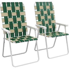 Outsunny Set of 2 Patio Folding Chairs, Classic Outdoor Camping Chairs, Portable Lawn Chair Set for Camping, Garden, Pool, Beach, Backyard with Armrests, Blue