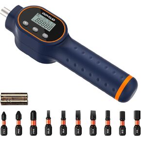 Digital Torque Screwdriver 7.08-70.8 In-lbs/0.8-8 Nm, with Buzzer and LED, 1/4" Pound Electronic Drive Adjustable Torque Wrench Set for Maintenance, Tools, Bike Repairing and Mounting